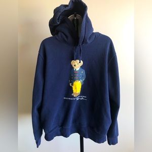 Vintage Men’s Ralph Lauren POLO Bear Hooded Sweatshirt Sz L (runs small)